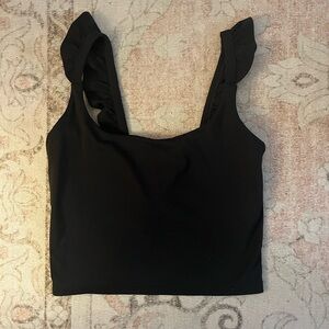 Blogilates Black Ruffled Tank